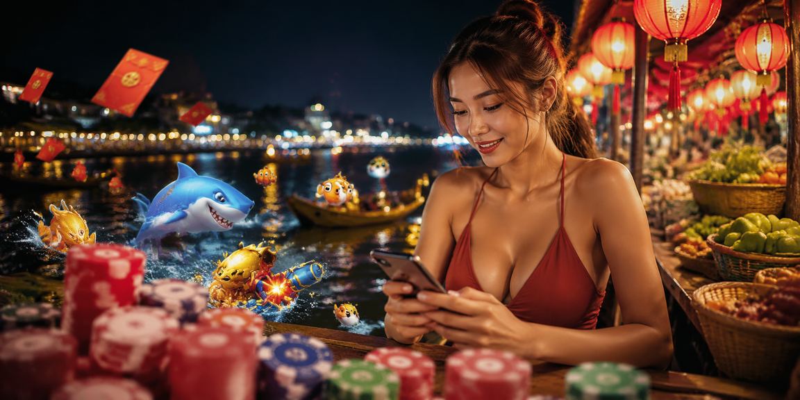 Trò chơi bắn cá và không khí chợ đêm Mekong – cá cược giải trí miền Tây